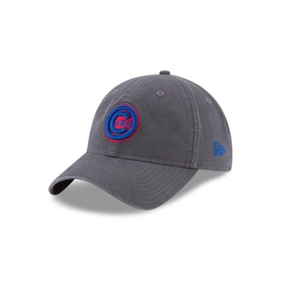 Grey Chicago Cubs Hat - New Era MLB Core Classic 9TWENTY Adjustable Caps USA4657082